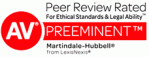 Highest Rated Matrindale-Hubbell Rated Attorney Peer Reviews.