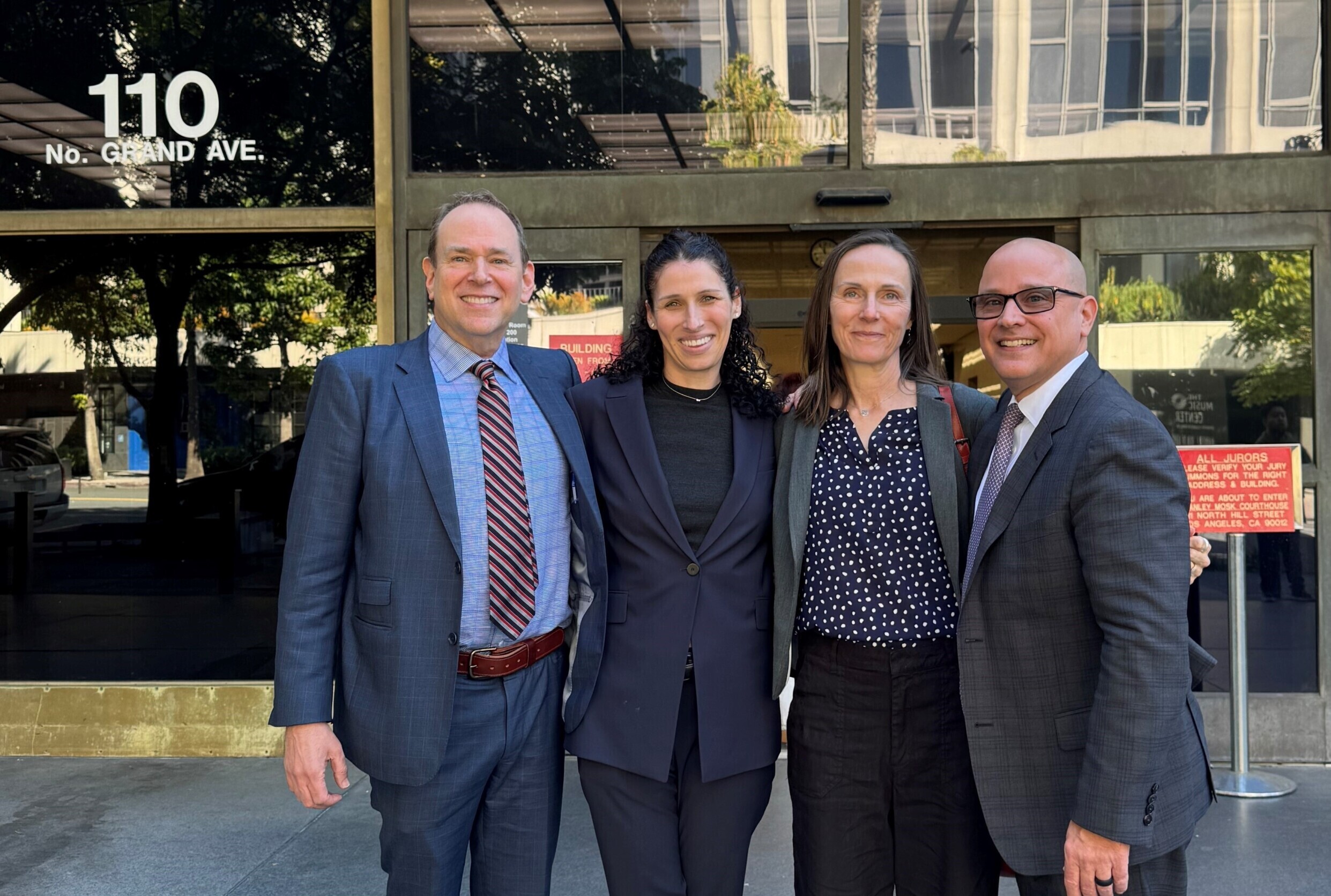 Andrew H. Friedman. Courtney Abrams, Anissa Rogers, and David deRubertis after jury award 6 million in gender discrimination, harassment and retaliation lawsuit against CSU.