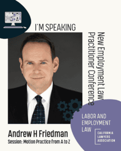 Andrew Friedman Speaking about Employment Law.